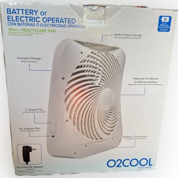 O2Cool 10” Portable Two Speed Fan - Picture 2 of 3